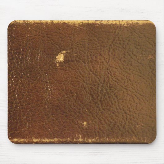 Rustic Faux Brown Leather Muismat (Voorkant)