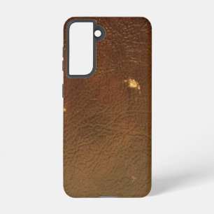 Rustic Faux Brown Leather Samsung Galaxy Hoesje