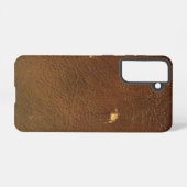 Rustic Faux Brown Leather Samsung Galaxy Hoesje (Achterkant horizontaal)
