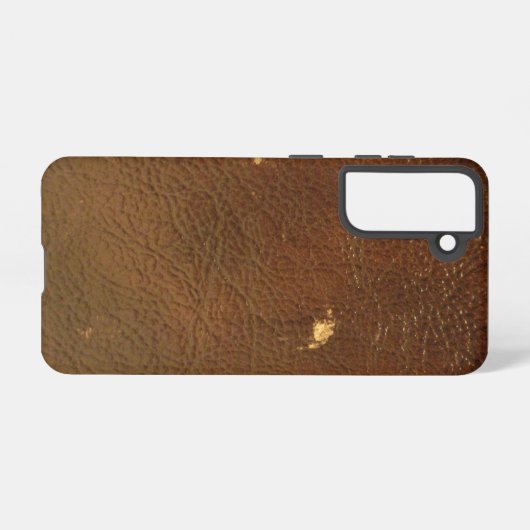 Rustic Faux Brown Leather Samsung Galaxy Hoesje (Achterkant horizontaal)