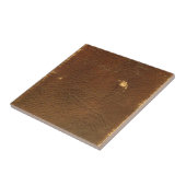 Rustic Faux Brown Leather Tegeltje (Zijkant)