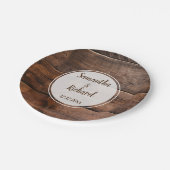 Rustic Faux Brown Wood Country Wedding Papieren Bordje (Gekanteld)