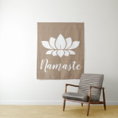 Rustic Faux Burlap Namaste White Lotus Yoga Wandkleed (In situ)