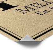 Rustic Faux Burlap Wedding Monogram Poster (Hoek)