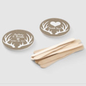 Rustic Faux Burlap & White Deer Antler Wedding Handwaaier (Niet-gemonteerd)