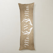Rustic Faux Burlap & White Deer Antlers Lichaamskussen (Achterkant (Verticaal))