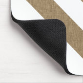 Rustic Faux Burlap White Stripes Muismat (Hoek)