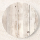 Rustic Faux Cream White Wood Zandsteen Onderzetter (Voorkant)