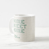 Rustic Faux Cross-Stitch Home Sweet Home Groen Koffiemok (Voorkant links)