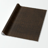Rustic Faux Dark Brown Burlap Texture Cadeaupapier (Uitgerold)