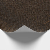 Rustic Faux Dark Brown Burlap Texture Cadeaupapier (Hoek)