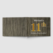 Rustic, Faux Gold 11th Birthday Party; aangepaste  Gastenboek (Volledig)