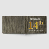 Rustic, Faux Gold 14th Birthday Party; aangepaste Gastenboek (Volledig)