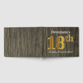 Rustic, Faux Gold 18th Birthday Party; aangepaste  Gastenboek (Volledig)