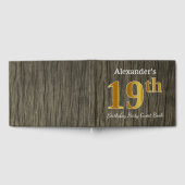 Rustic, Faux Gold 19th Birthday Party; aangepaste Gastenboek (Volledig)