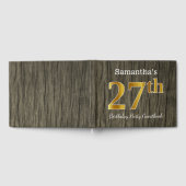 Rustic, Faux Gold 27th Birthday Party; aangepaste  Gastenboek (Volledig)