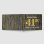 Rustic, Faux Gold 41st Birthday Party; aangepaste  Gastenboek (Volledig)