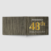 Rustic, Faux Gold 48th Birthday Party; aangepaste  Gastenboek (Volledig)