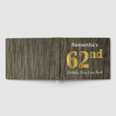 Rustic, Faux Gold 62nd Birthday Party; aangepaste  Gastenboek (Volledig)