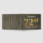 Rustic, Faux Gold 72nd Birthday Party; aangepaste Gastenboek (Volledig)