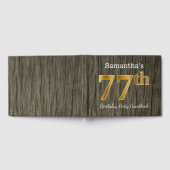 Rustic, Faux Gold 77th Birthday Party; aangepaste  Gastenboek (Volledig)