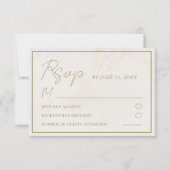 Rustic Faux Gold Tropical Foliage Wedding RSVP Kaartje (Voorkant)