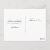 Rustic Faux Gold Wedding Foto Dank u Briefkaart (Achterkant)