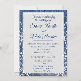 Rustic Faux Jean met Laurel Wedding Kaart