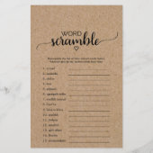 Rustic Faux Kraft Calligrafie mammie of papa Game (Achterkant)