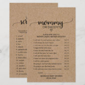 Rustic Faux Kraft Calligrafie mammie of papa Game (Voorkant / Achterkant)