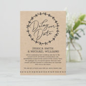 Rustic Faux Kraft Corona-virus vertragen de datum  Kaart (Staand voorkant)