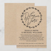 Rustic Faux Kraft Corona-virus vertragen de datum  Kaart (Voorkant / Achterkant)