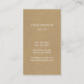 Rustic Faux Kraft Floral Wreath Monogram  Visitekaartje (Achterkant)