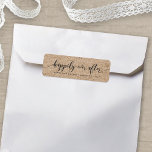 Rustic Faux Kraft Happily Ever After Wedding Favor Etiket<br><div class="desc">This stylish rustic wedding favor label features the words "happily ever after" in dark gray script against a kraft like pattern background. It's great for labeling your wedding favor gifts. It is easy to personalize; just replace the placebo holder text to add your own information. For more options such as...</div>
