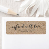 Rustic Faux Kraft Infused with Love Wedding Favor Etiket (Insitu)