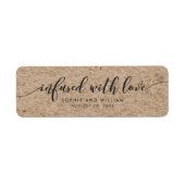 Rustic Faux Kraft Infused with Love Wedding Favor Etiket (Voorkant)