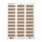 Rustic Faux Kraft Let Love Glow Wedding Favor Etiket (Full Sheet)