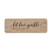 Rustic Faux Kraft Let Love Sparkle Wedding Favor Etiket (Voorkant)