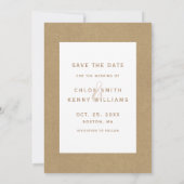 Rustic Faux Kraft Paper Gold Wedding 2 Foto Save The Date (Achterkant)