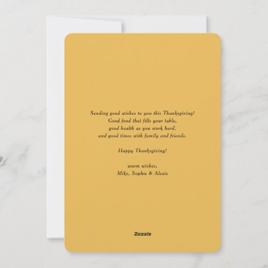 Rustic Faux Krijtbord Gelukkigste Thanksgiving Fot Feestdagenkaart (Achterkant)