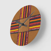 Rustic Faux Leather Ethnic Stripes Cross Western Ronde Klok (Hoek)