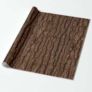 Rustic Faux Piece of Wood Grain Tree Bark Cadeaupapier