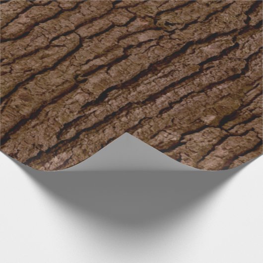 Rustic Faux Piece of Wood Grain Tree Bark Cadeaupapier (Hoek)