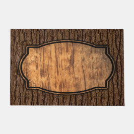 Rustic Faux Piece of Wood Grain Tree Bark Deurmat