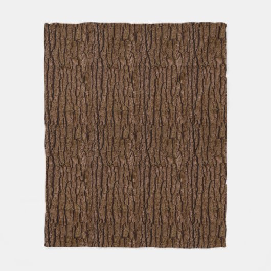 Rustic Faux Piece of Wood Grain Tree Bark Fleece Deken (Voorkant)