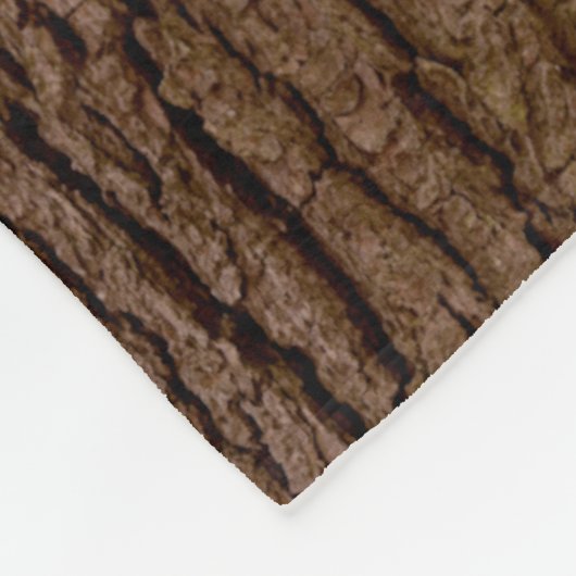 Rustic Faux Piece of Wood Grain Tree Bark Fleece Deken (Hoek)