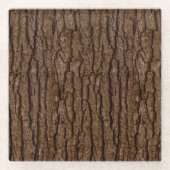 Rustic Faux Piece of Wood Grain Tree Bark Glazen Onderzetter (Voorkant)