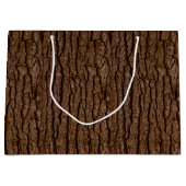 Rustic Faux Piece of Wood Grain Tree Bark Groot Cadeauzakje (Voorkant)