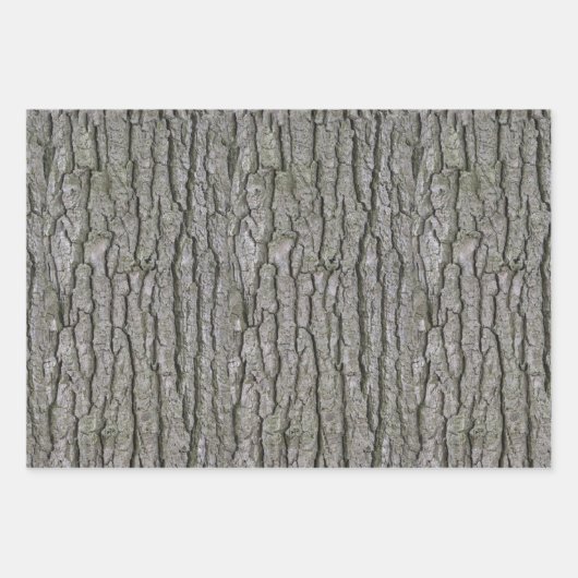 Rustic Faux Piece of Wood Grain Tree Bark Inpakpapier Vel (Voorkant 3)