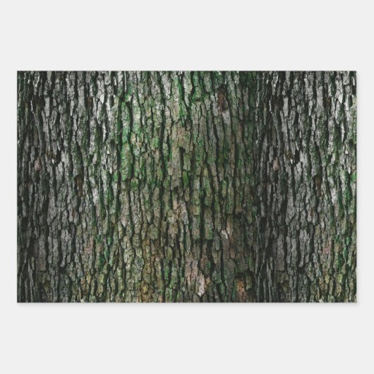 Rustic Faux Piece of Wood Grain Tree Bark Inpakpapier Vel (Voorkant 2)